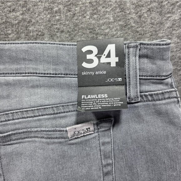 Joe's Jeans Womens 34 Gray Skinny Ankle Flawless Stretch Denim Five Pocket - Picture 5 of 10